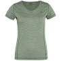 Damska koszulka Fjällräven Abisko Cool T-Shirt W zielony/biały Patina_Green