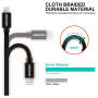 Kabel do ładowania i przesyłania danych Swissten Textile USB / Lightning 3 m