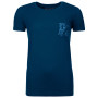 Koszulka damska Ortovox W's 185 Merino Way To Powder TS niebieski PetrolBlue